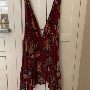 Maroon Floral Summer Dress
